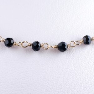 Rosary chain with facetted black spinel