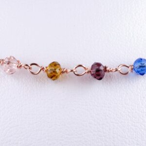 Rosary chain with facetted grey labradorite