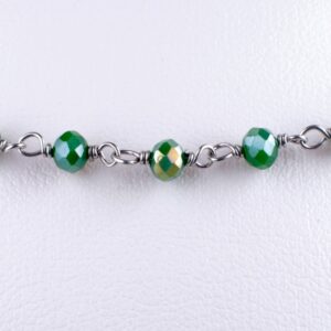 Rosary chain with facetted hydrothermal stones