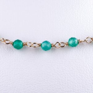 Rosary chain with facetted green onix