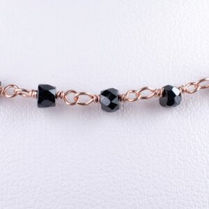 Rosary chain with facetted black zircons