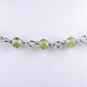 Rosary chain with facetted green jade