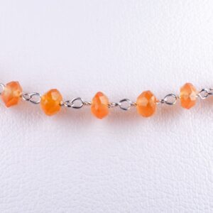 Rosary chain with facetted carnelian