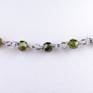 Rosary chain with facetted green zircons