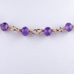 Rosary chain with facetted amethyst