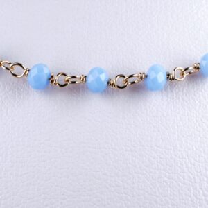 Rosary chain with facetted chalcedony