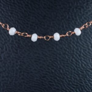 Rosary chain with facetted moonstone