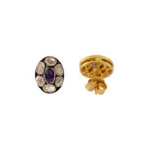 Sapphire and diamond earrings in silver 925