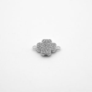 Four-leaf clover charm with zircons