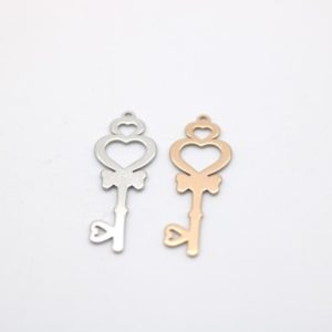 Key charm with heart