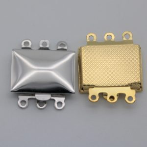 Rectangular clasp with flap for multi-wire