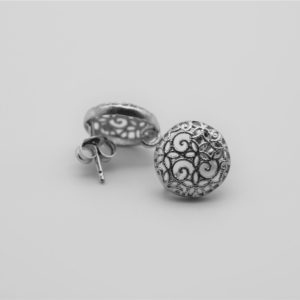 Round earrings decorated