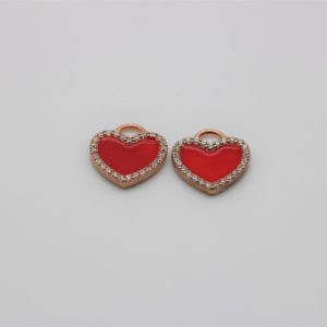 Ciondolo cuore con smalto e zirconi