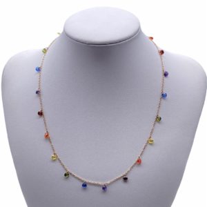 Necklace with zircons round shape