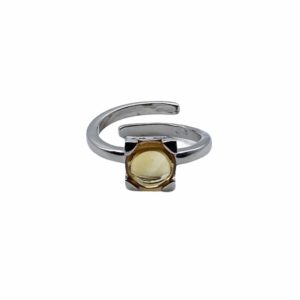 Anello tondo 8 mm con cestino, taglio cabochon